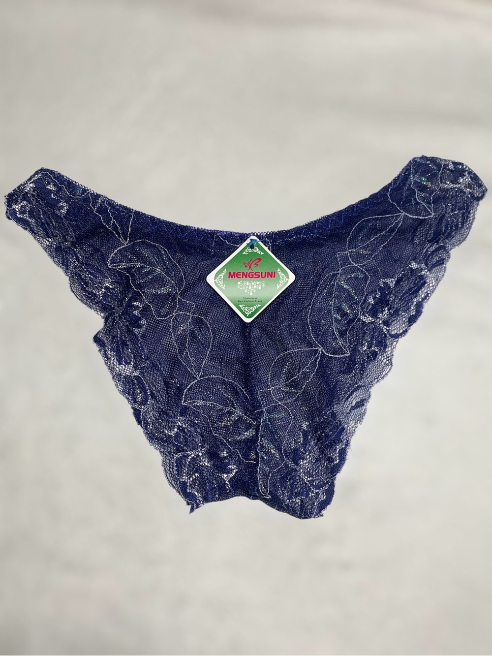 MENGSUNI Navy Lace Thong Panty